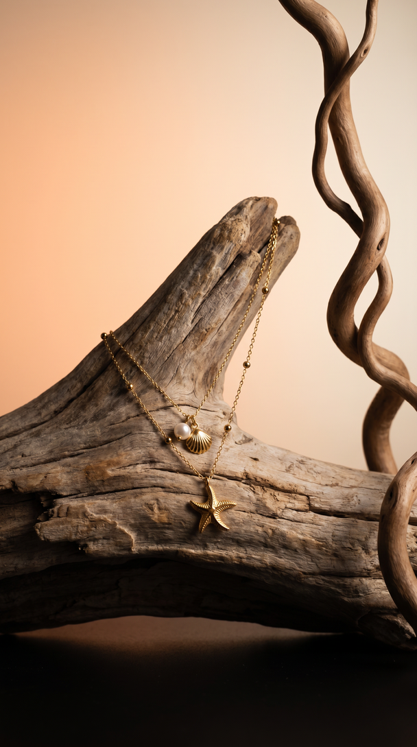 Coastal Layered Necklace Set (Gold/Silver)