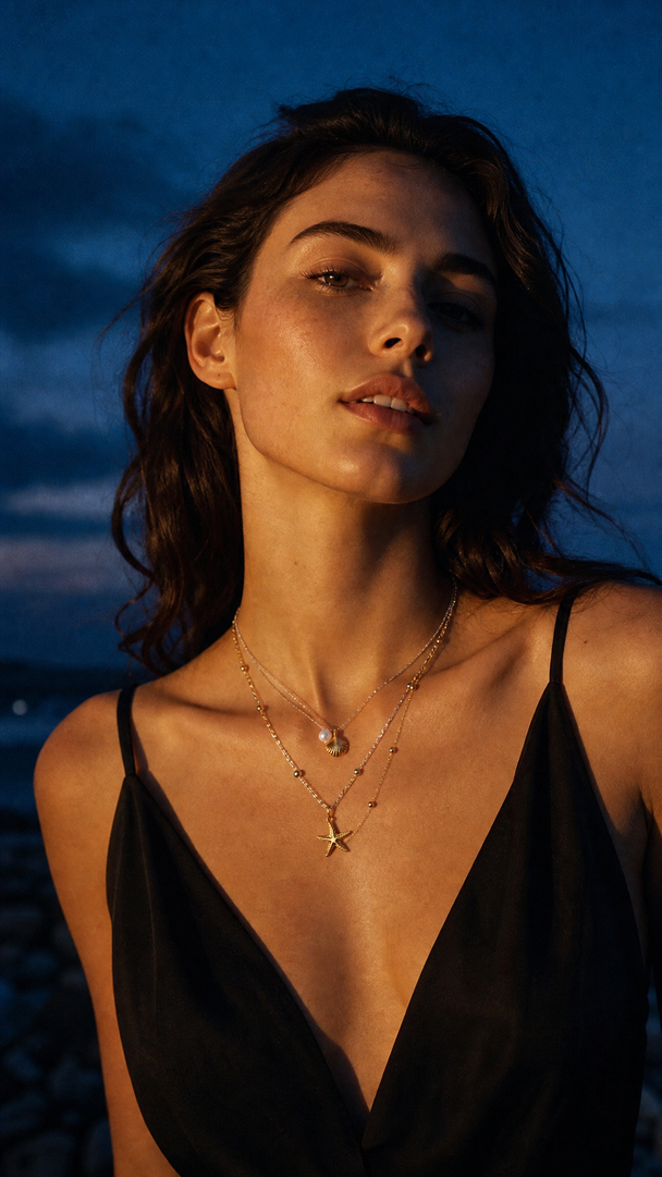 Coastal Layered Necklace Set (Gold/Silver)