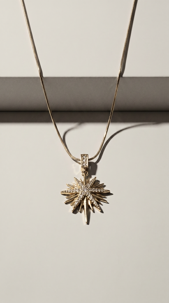 Gold Starburst Pendant Necklace