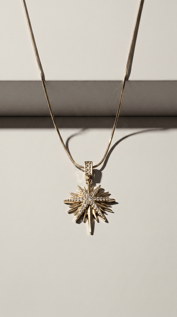 Gold Starburst Pendant Necklace