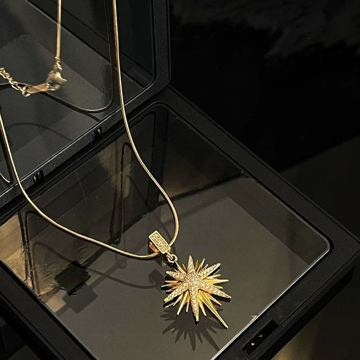 Gold Starburst Pendant Necklace