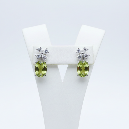 Peridot Floral Drop Earrings