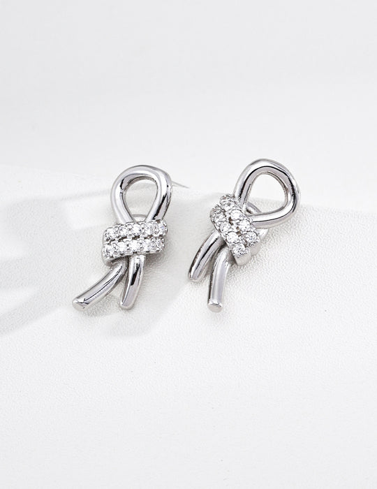 Elegant Crystal Knot Stud Earrings