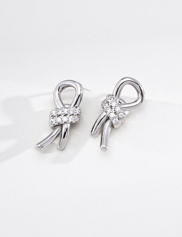 Elegant Crystal Knot Stud Earrings