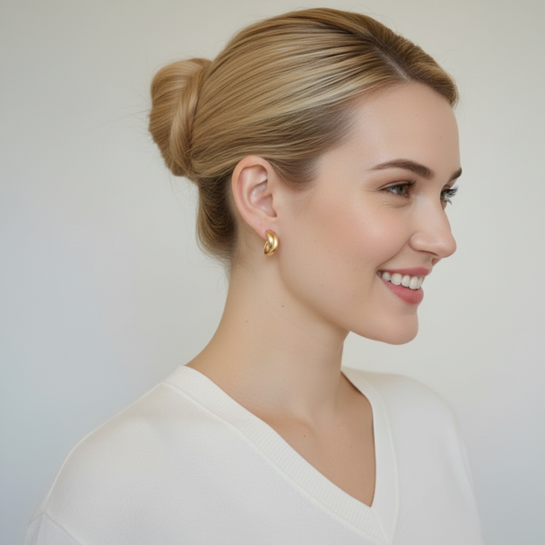 Twisted Gold Layered Hoop Earrings