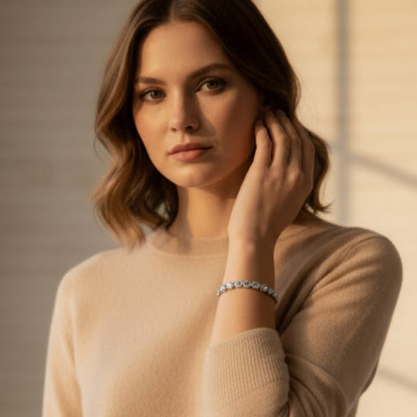 Timeless Cushion-Cut Diamond Tennis Bracelet (Premium Stimulant)