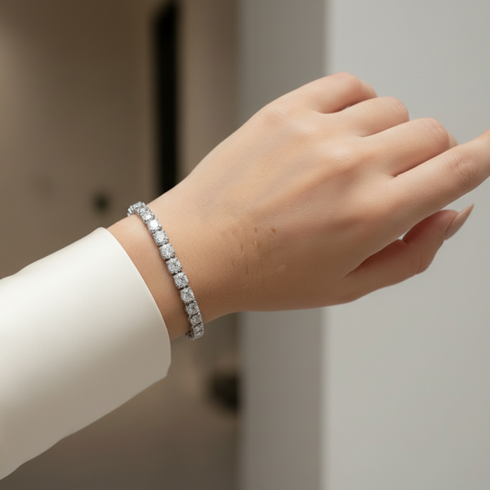 Timeless Cushion-Cut Diamond Tennis Bracelet (Premium Stimulant)