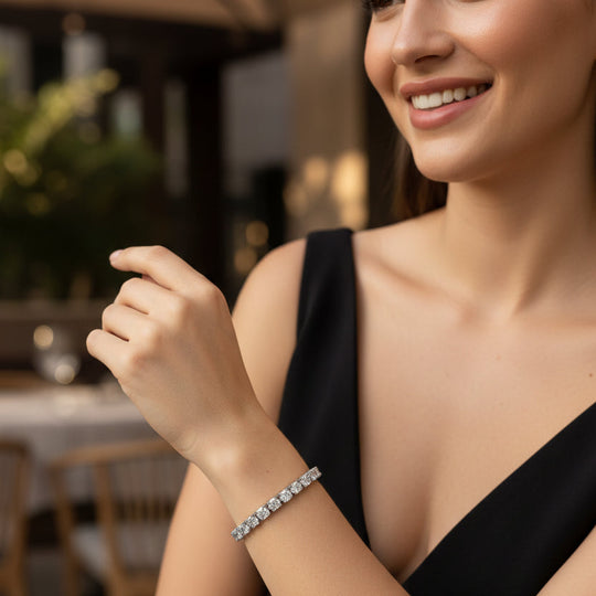 Timeless Cushion-Cut Diamond Tennis Bracelet (Premium Stimulant)