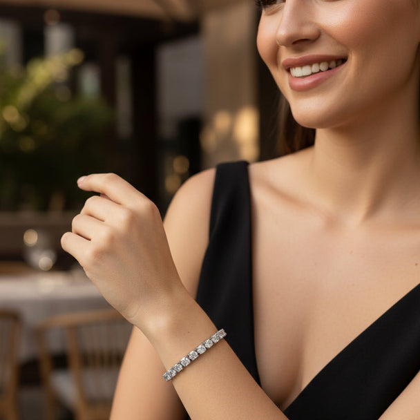 Timeless Cushion-Cut Diamond Tennis Bracelet (Premium Stimulant)