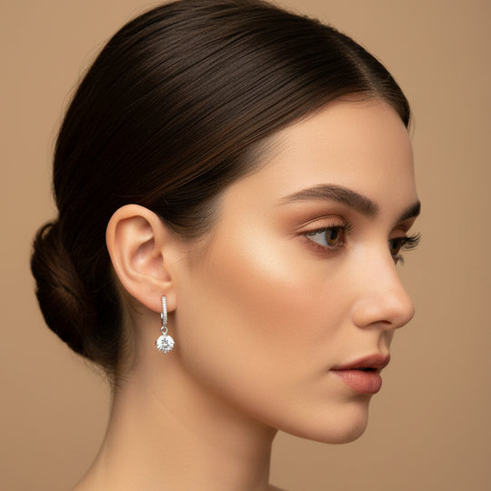 Sparkling Classic Drop Earrings (Premium Diamond Simulant)