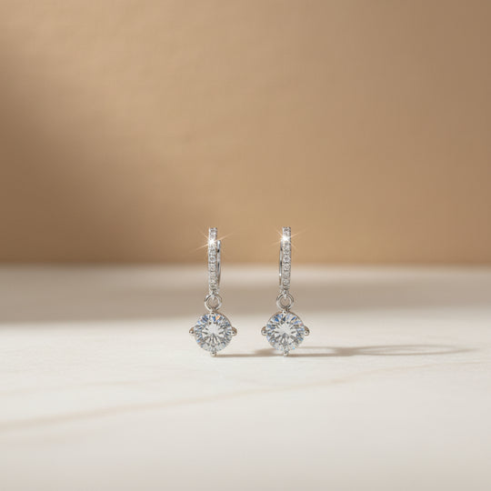 Sparkling Classic Drop Earrings (Premium Diamond Simulant)