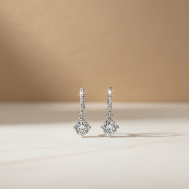 Sparkling Classic Drop Earrings (Premium Diamond Simulant)