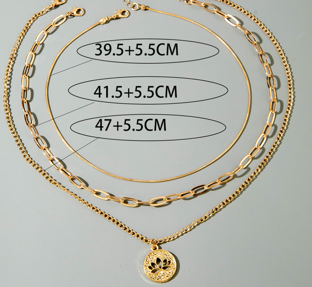 Elegant layered Y-necklace with pendant & multi-strand chains. Gold-plated stainless steel. Perfect for boho style & everyday elegance.