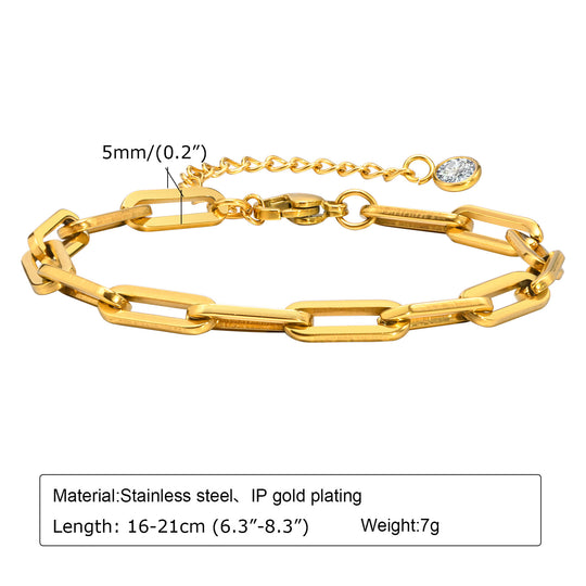 Rectangle Bar Bracelet - Gold & Silver Minimalist Cuff