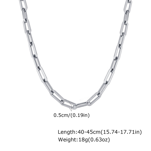 Geometric Rectangle Pendant Necklace | Minimalist Stainless Steel Flat Bar Necklace