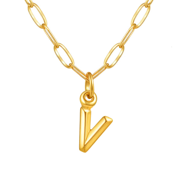 Alphabet Pendant Necklace | Modern Stainless Steel Letter Chain