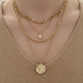 Long Layered Statement Chain Necklace (Gold/Silver)