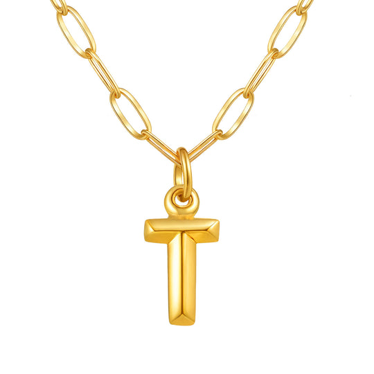 Alphabet Pendant Necklace | Modern Stainless Steel Letter Chain