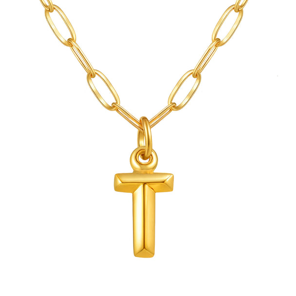 Alphabet Pendant Necklace | Modern Stainless Steel Letter Chain