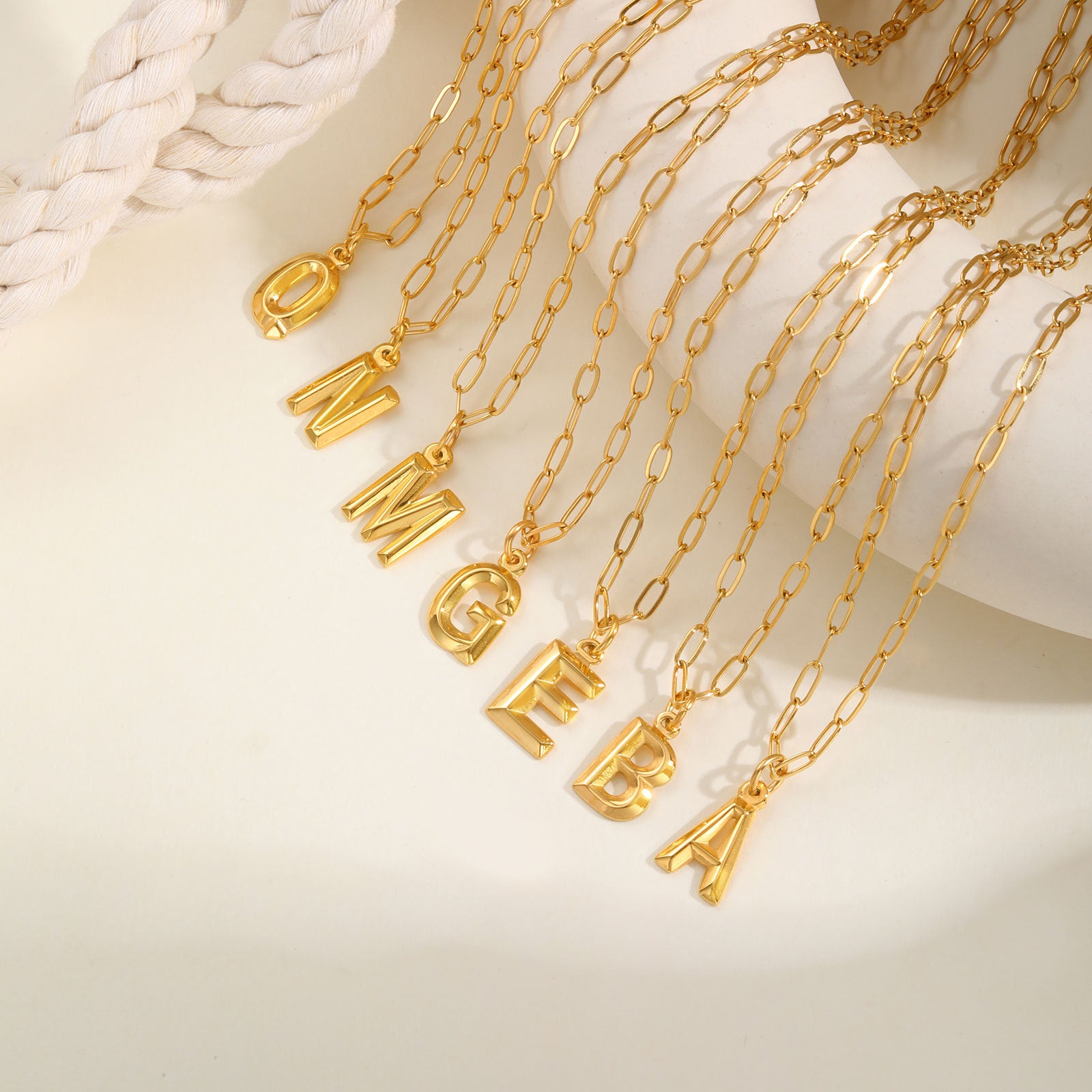 Alphabet Pendant Necklace | Modern Stainless Steel Letter Chain