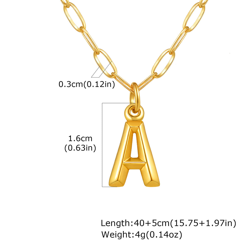 Alphabet Pendant Necklace | Modern Stainless Steel Letter Chain