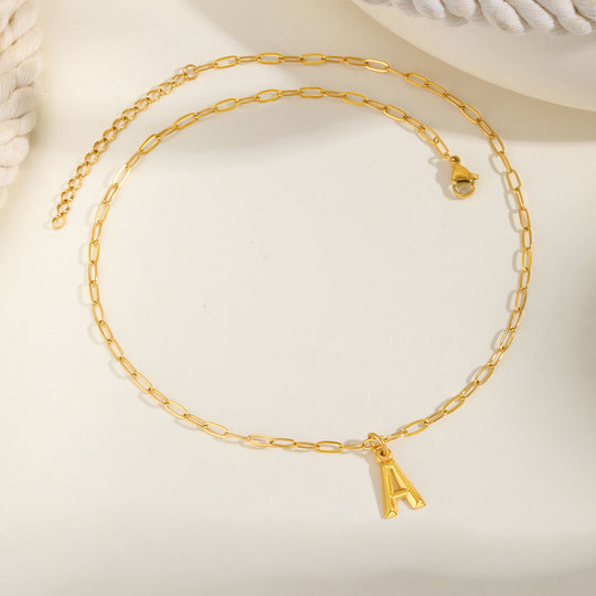 Alphabet Pendant Necklace | Modern Stainless Steel Letter Chain