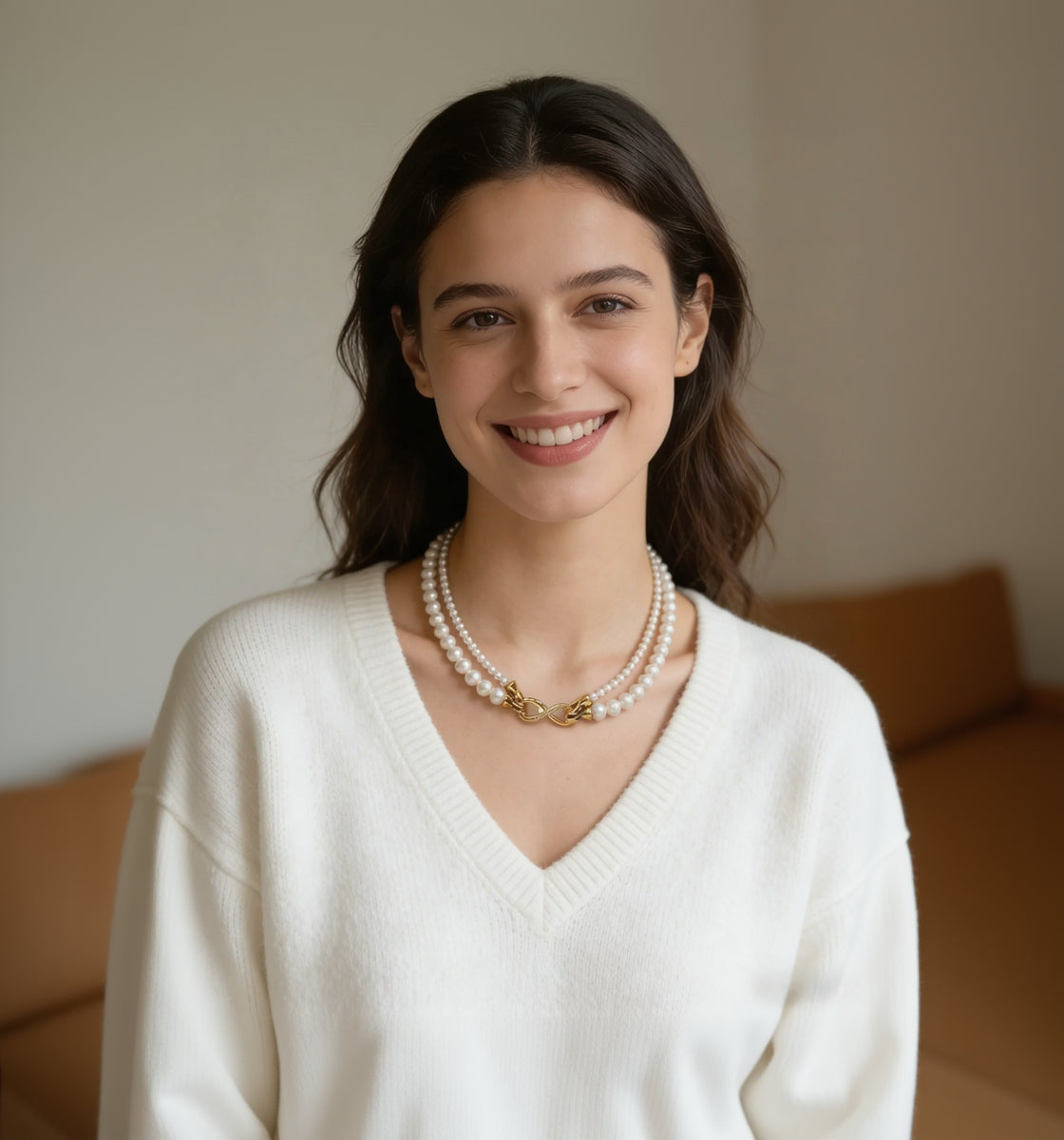 Dual-Strand Versatile Pearl Necklace